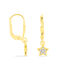 Kinder Ohrringe Lang Gold 333 (8 Karat) Zirkonia Weiß Stern