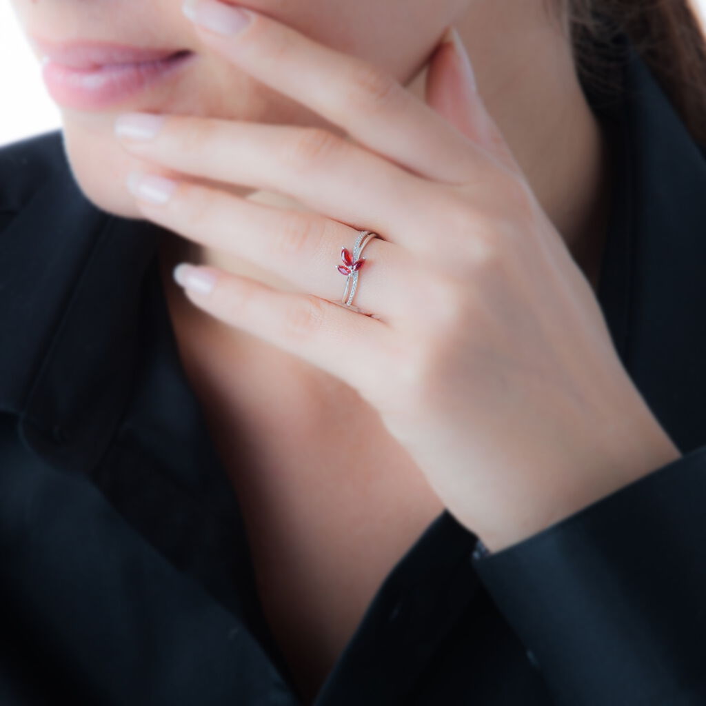 Bague Angie Or Rose Citrine Et Diamant - Spannringe Damen | OROVIVO