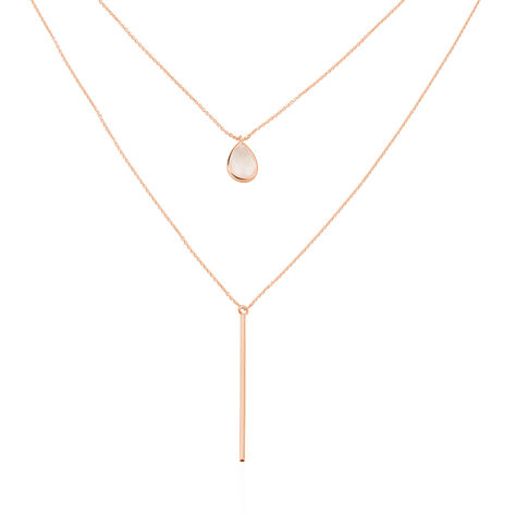 Damen Halskette Roségold 375 Rosenquarz Tropfen Modou - Halsketten Damen | OROVIVO