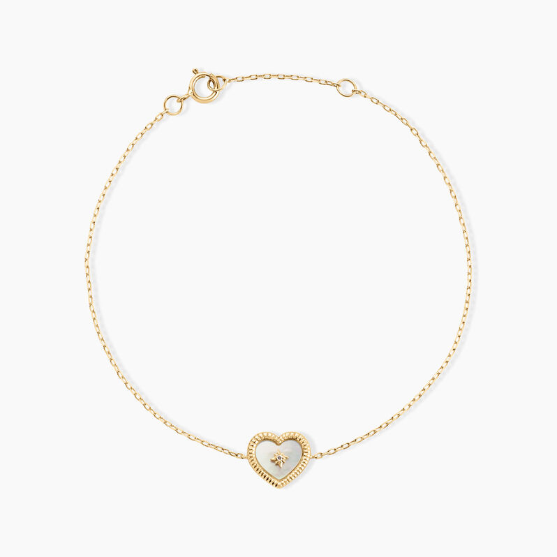 Bracelet Bronte Or Jaune Nacre Diamant - Spannringe Damen | OROVIVO