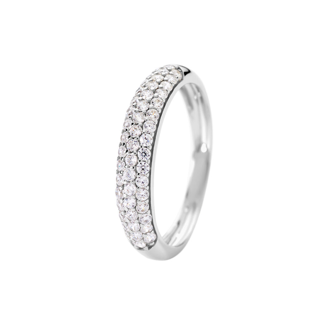 PHILA Damen Ring Wei&szlig;gold 375 (9 Karat) Zirkonia Wei&szlig; 0,16 ct