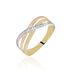 CROISEE 5 Damen Ring Gold Tricolor Gold / Wei&szlig; / Ros&eacute; 375 (9 Karat) Diamant Wei&szlig; 0,020 ct Welle