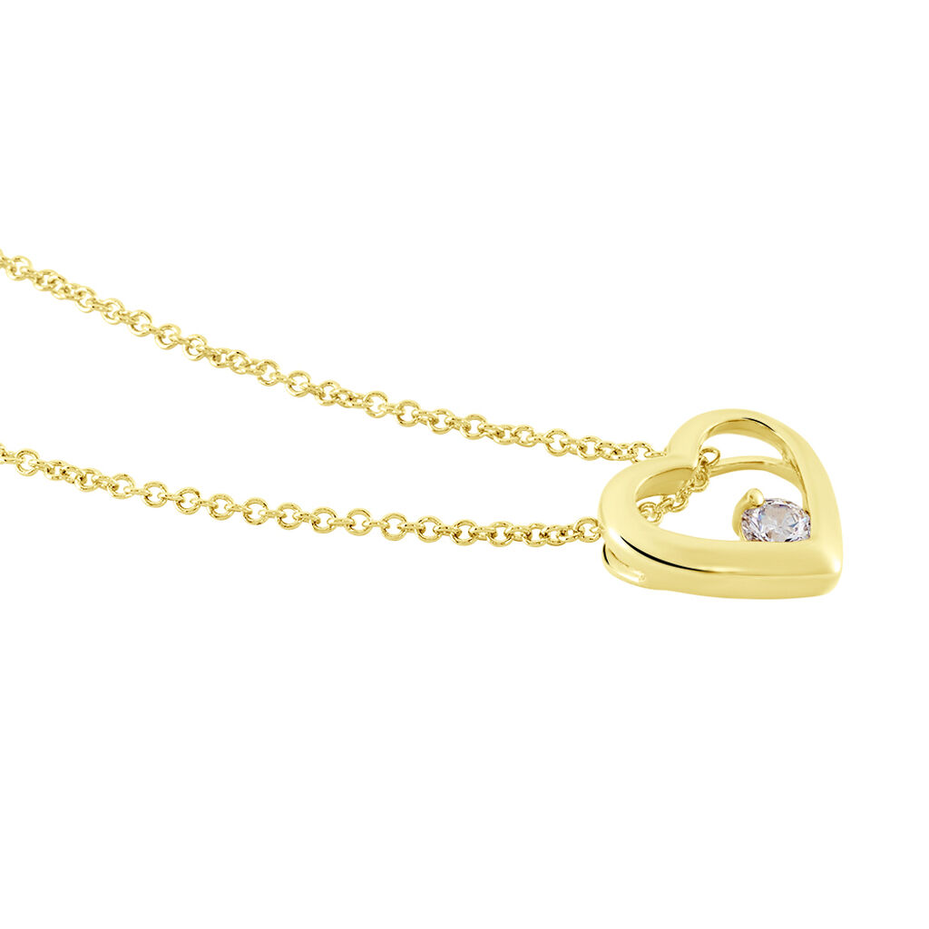 Damen Halskette Messing 18 Karat Vergoldet Zirkonia Herz - Herzketten Damen | OROVIVO