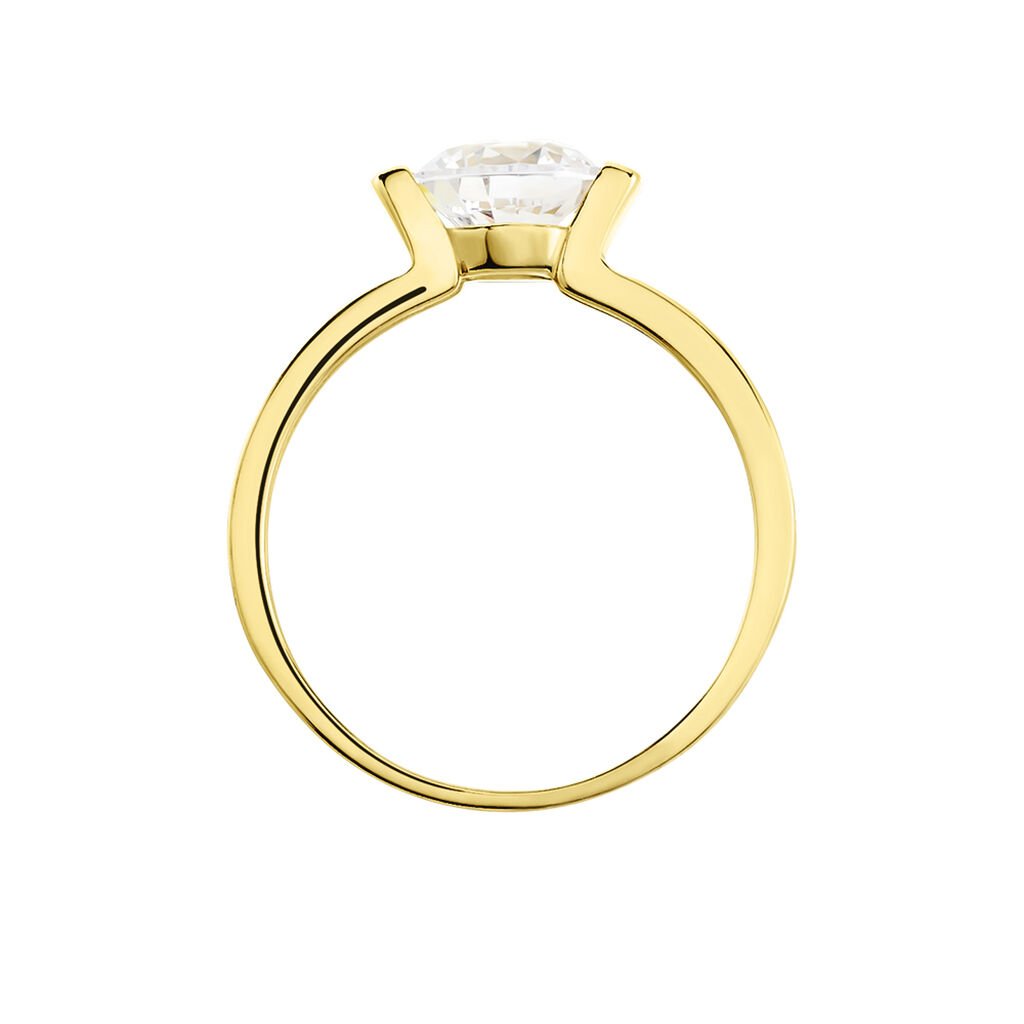 ZINNA 2 Damen Ring Gold 375 (9 Karat) Zirkonia Wei&szlig; B 3 mm