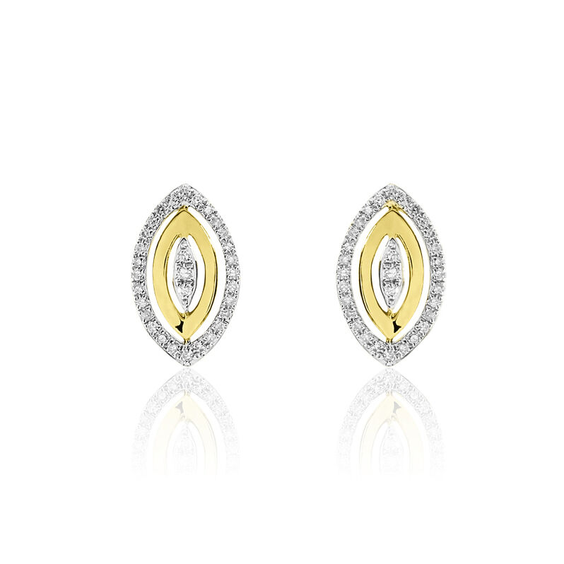 Boucles D'oreilles Puces Or Jaune Diamant - Spannringe Damen | OROVIVO