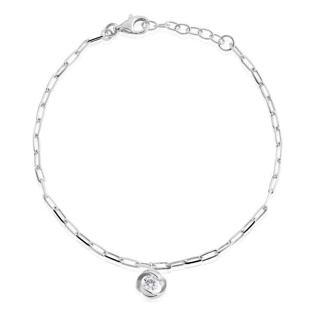 LUCY Damen Armband Silber 925 Zirkonia Weiß 0,400 ct Blume, Armband mit Stein