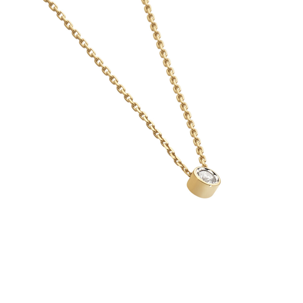 Damen Collier Gold 375 Diamant 0,05ct Perpignan - Halsketten Damen | OROVIVO