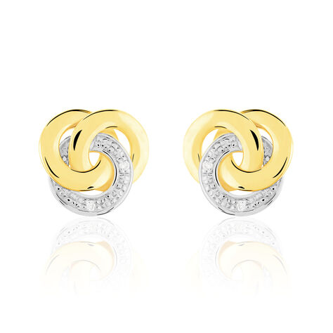 Damen Ohrstecker Gold 375 Diamant 0,02ct  - Ohrstecker Damen | OROVIVO