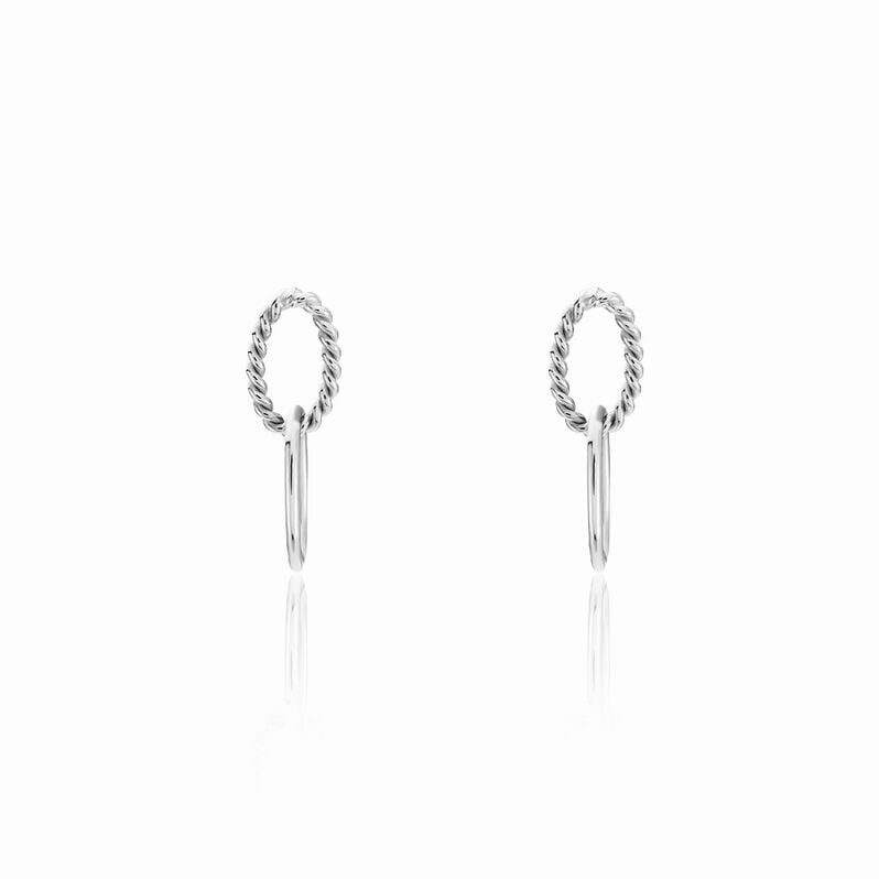 Boucles D'oreilles Pendantes Cherise Argent Weiss - Spannringe Damen | OROVIVO
