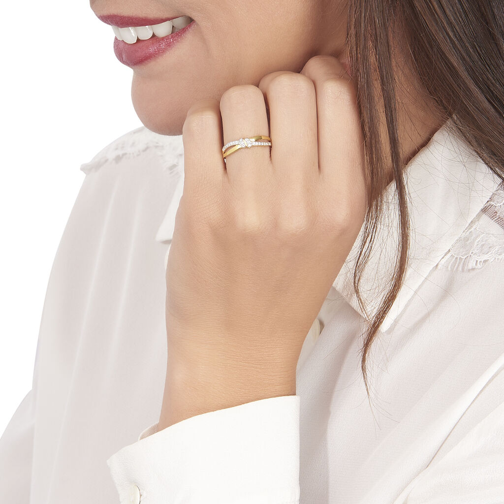 Bague Or Jaune Sindy Diamants - Spannringe Damen | OROVIVO