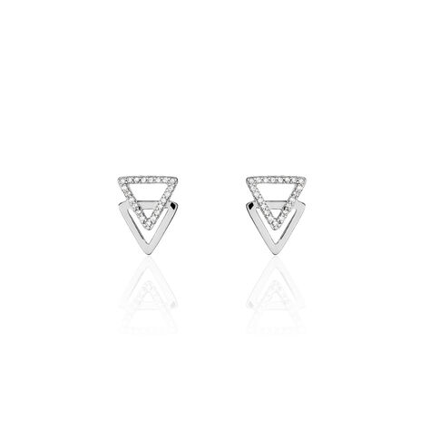 AMELLIA DREIECK 3 Damen Ohrstecker Silber 925 Zirkonia Wei&szlig; 0,1 ct Dreieck - Ohrstecker  | OROVIVO