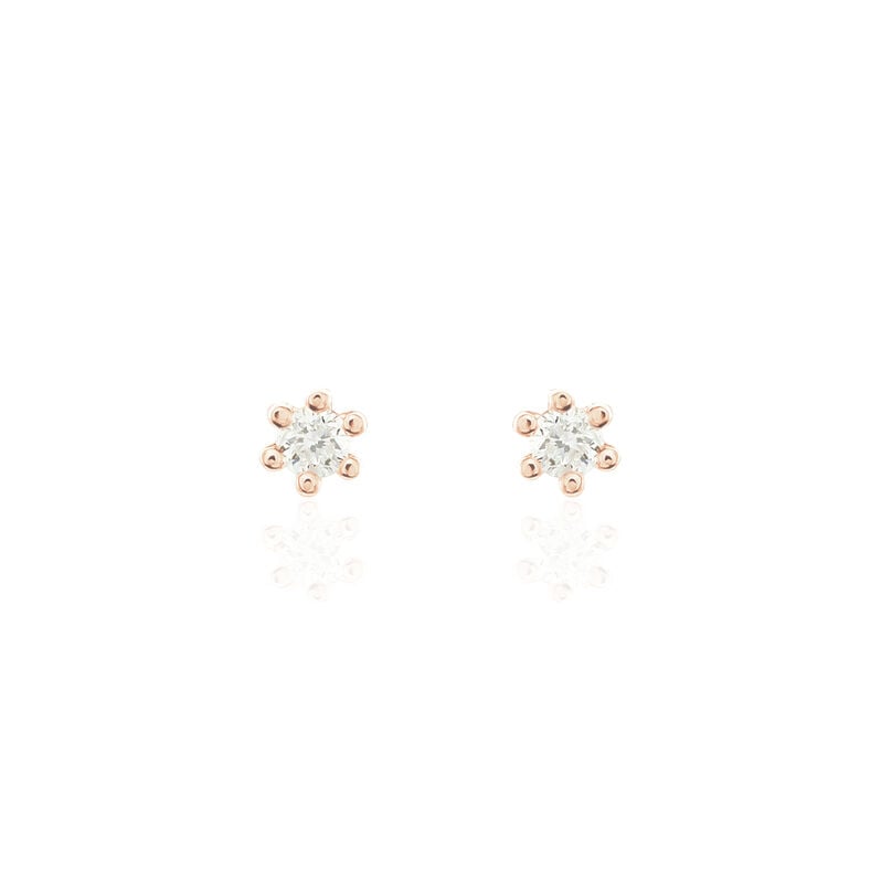 Damen Ohrstecker Rosegold 375 Diamant 0,07ct Merle  - Ohrstecker Damen | OROVIVO