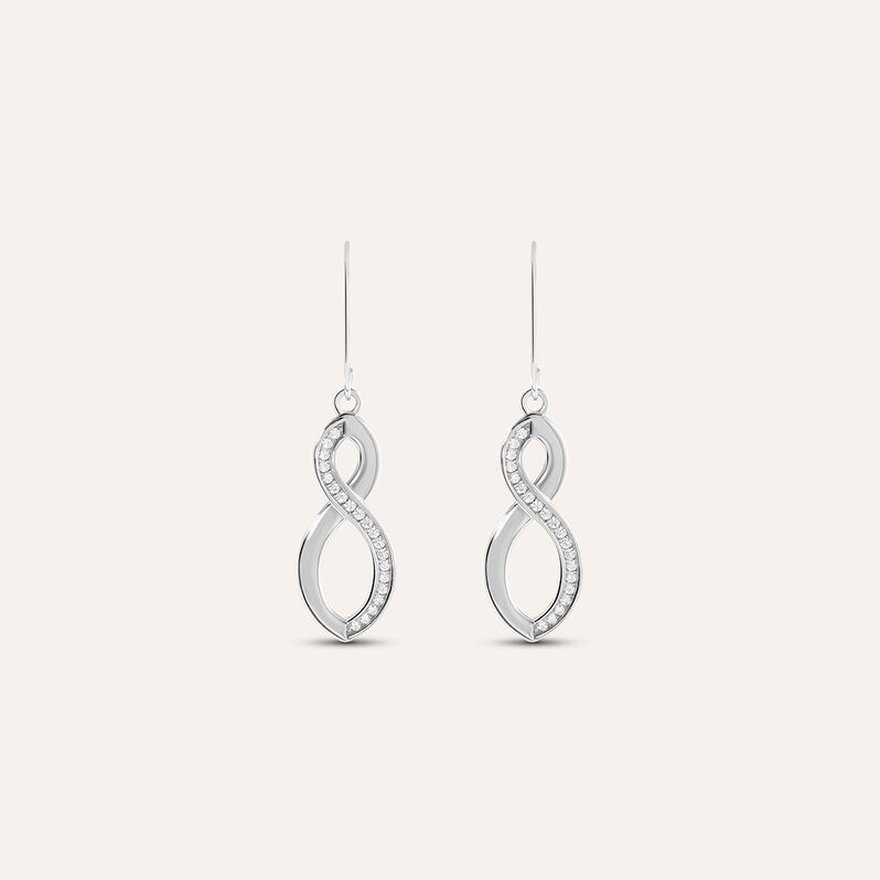 Orecchini Pendenti Silver Shine Argento Rodiato Cubic Zirconia - Spannringe Damen | OROVIVO