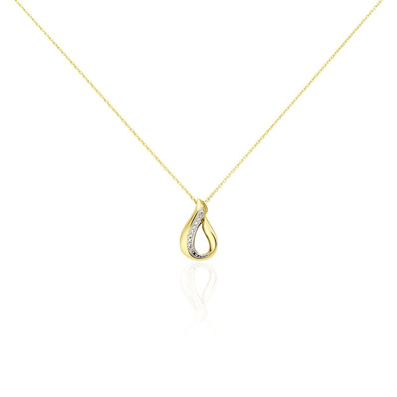 GOCCIE Damen Collier Gold 375 (9 Karat) Diamant Wei&szlig; 0,01 ct B 0,7 mm - Halsketten Damen | OROVIVO