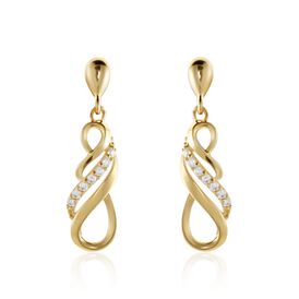Damen Ohrstecker Lang Gold 375 Zirkonia geschwungen - Ohrstecker lang Damen | OROVIVO
