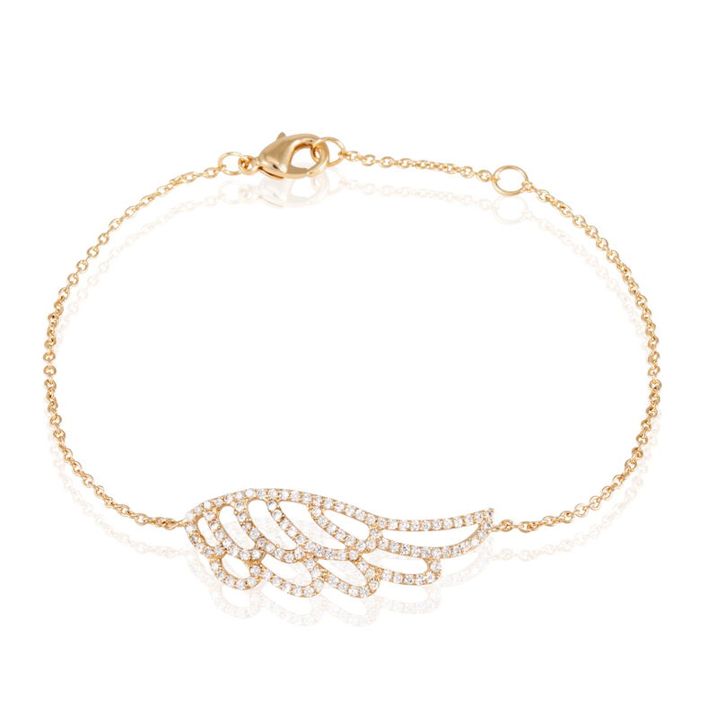 Bracelet Plaque Or Et Oxyde - Spannringe Damen | OROVIVO