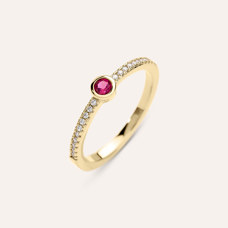 Anello Solitario Golden Dream Placcato Oro Giallo Cristallo - Spannringe Damen | OROVIVO