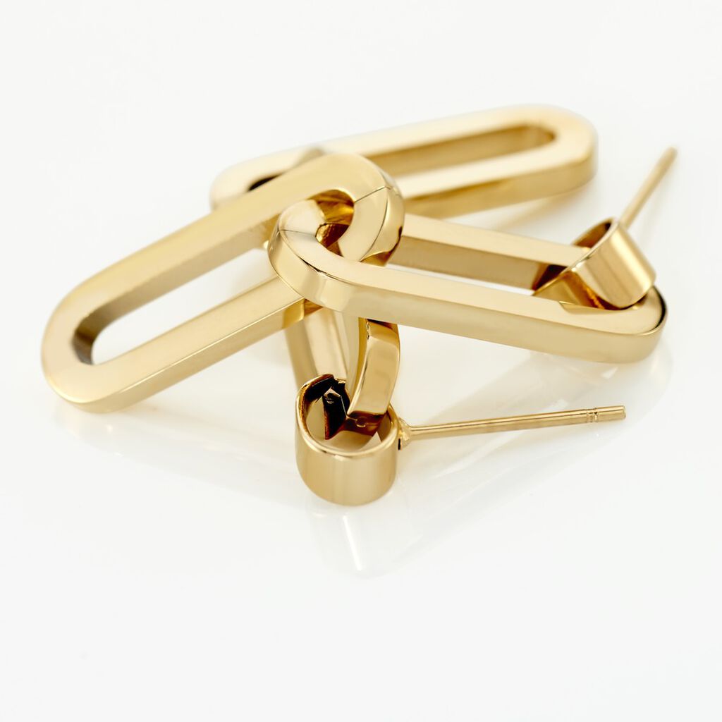 Damen Ohrstecker Lang Edelstahl Gold Gliederkette Liliana - Ohrringe Damen | OROVIVO