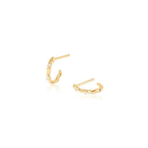 VADA Damen Creolen Gold 375 (9 Karat) Diamant Wei&szlig; 0,02 ct - Creolen Damen | OROVIVO