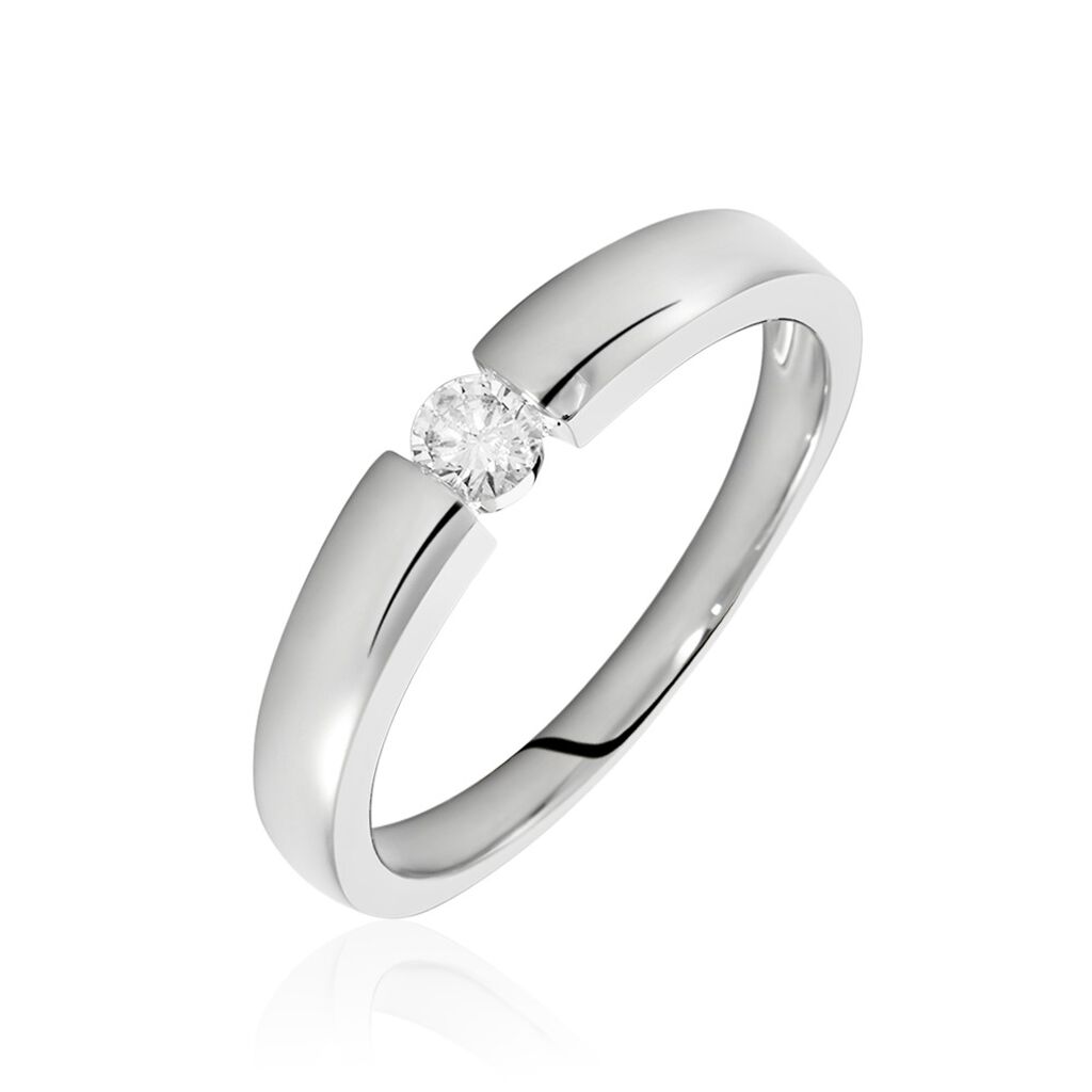 Damen Ring Weißgold 375 Diamant 0,15ct Kreis Valencia 3,66mm  - Hochzeitsringe Damen | OROVIVO