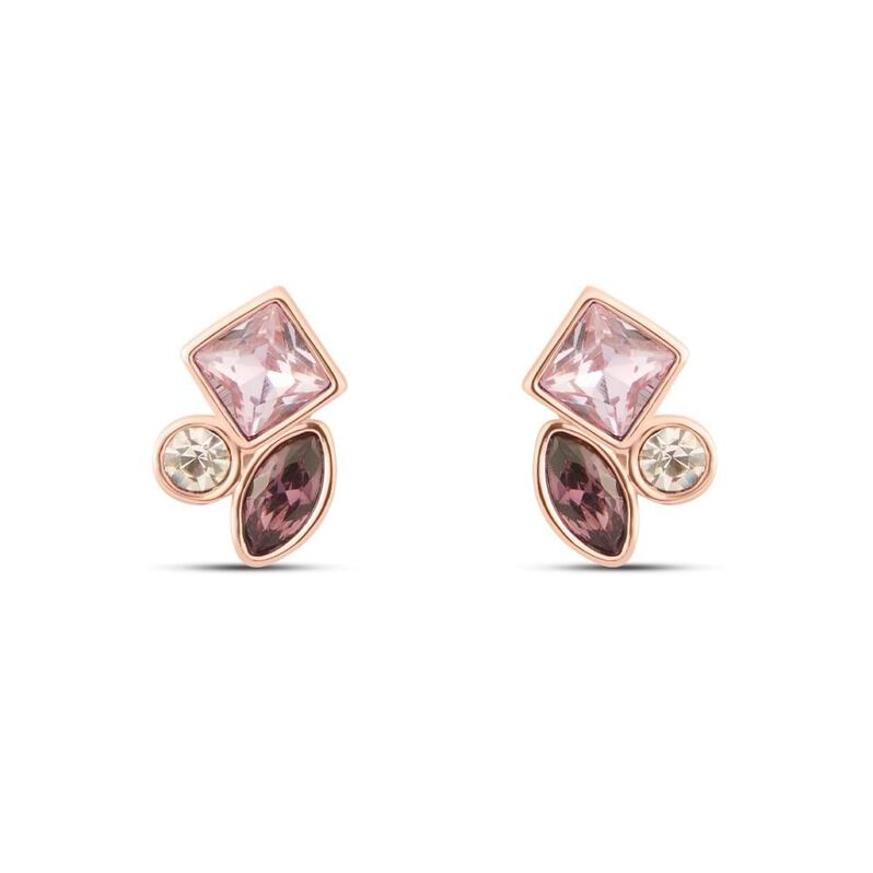Orecchini Lobo Violet Ottone Rosa Cristallo - Spannringe Damen | OROVIVO
