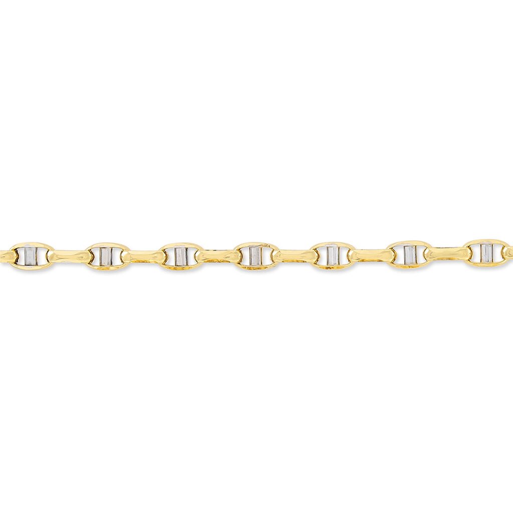 Herrenarmband Stegpanzerkette Gold 375 Bicolor  - Armketten Herren | OROVIVO