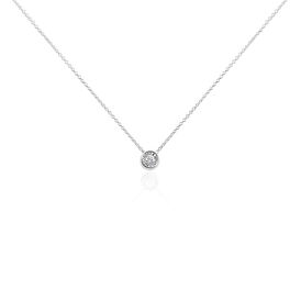 Damen Halskette Weißgold 375 Diamant 0,04ct - Ketten mit Anhänger Damen | OROVIVO