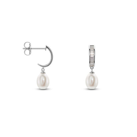 Damen Steckcreolen Lang Silber 925 Zirkonia - Creolen Damen | OROVIVO