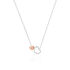 LIDA Damen Collier Silber Bicolor Silber/Ros&eacute;gold 925 Zirkonia Wei&szlig; Doppelherz