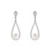 KATELINA Damen Ohrringe Lang Silber 925 Zuchtperle Wei&szlig; 1,82 ct