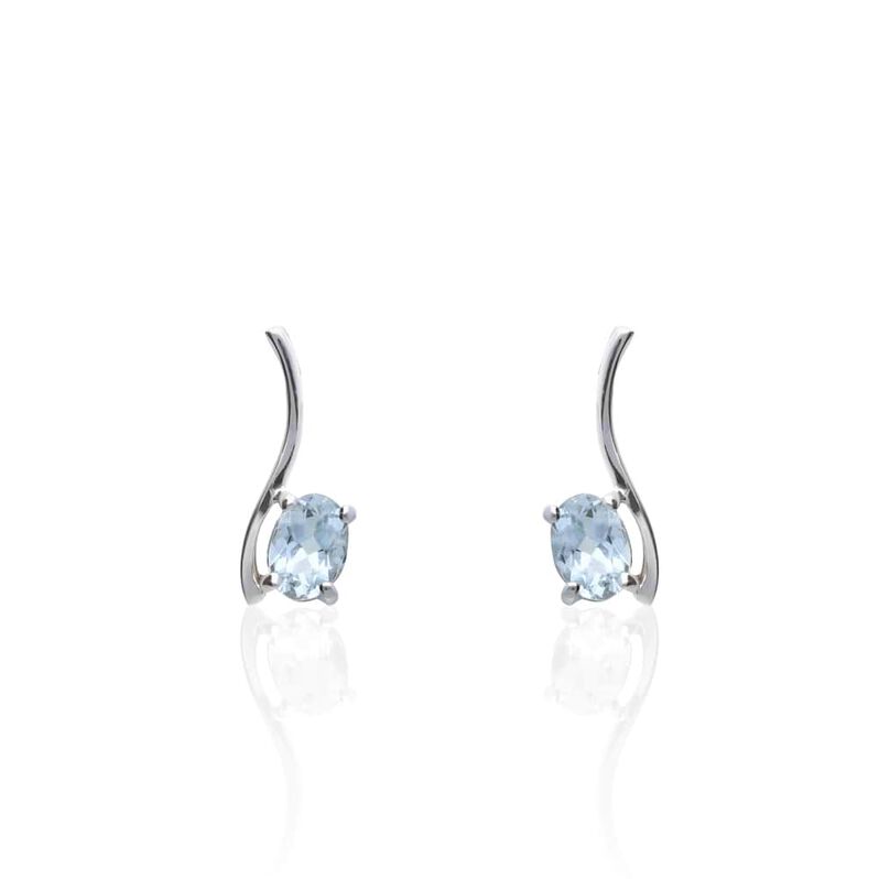 Orecchini in oro bianco e acquamarina 0.80 ct - Spannringe Damen | OROVIVO