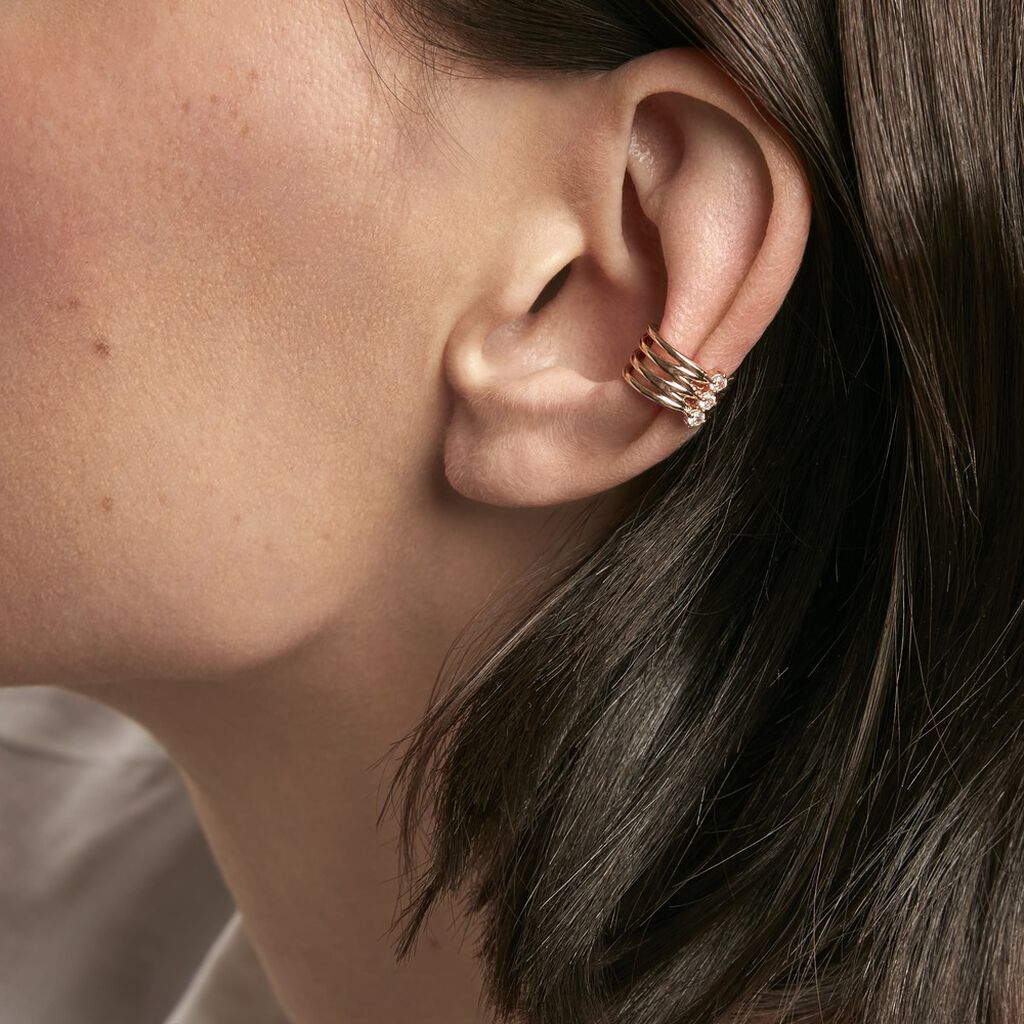 GABRIELA Damen Ohrschmuck Vergoldet Zirkonia Wei&szlig;