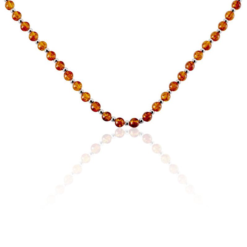 Collier Costin Argent Rhodié Ambre - Spannringe Damen | OROVIVO