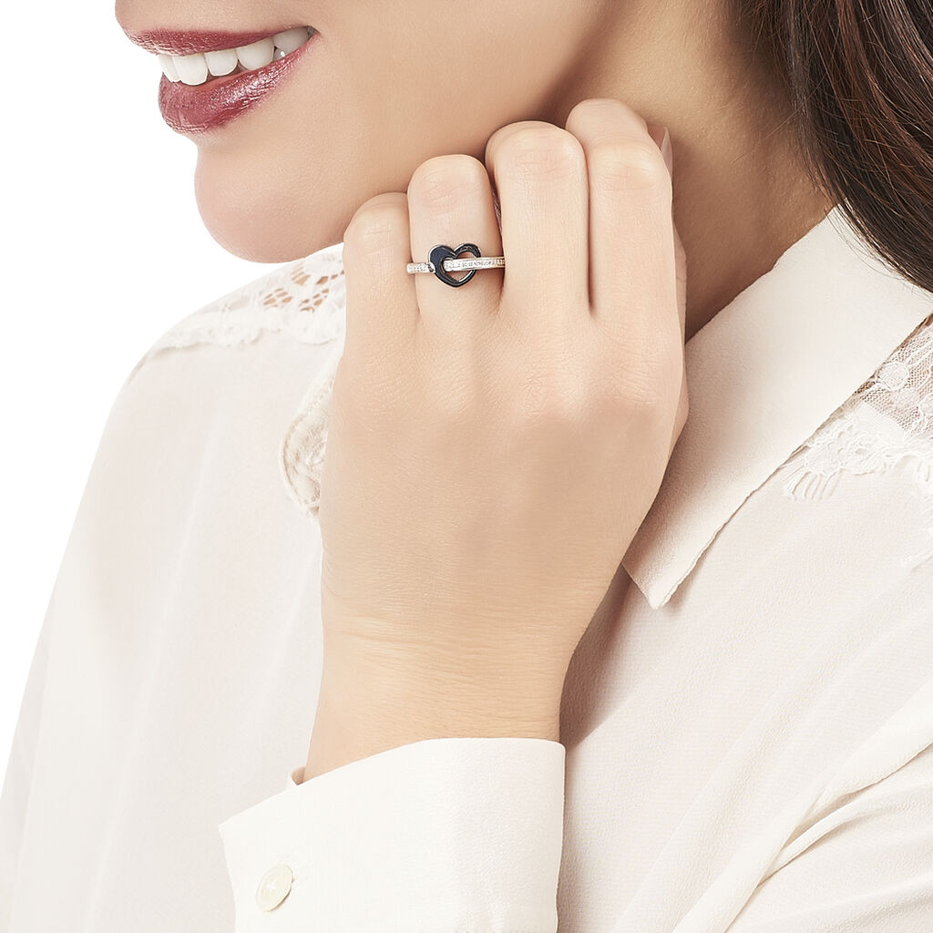 Bague Haydee Argent Blanc Céramique Et Oxyde De Zirconium - Spannringe Damen | OROVIVO