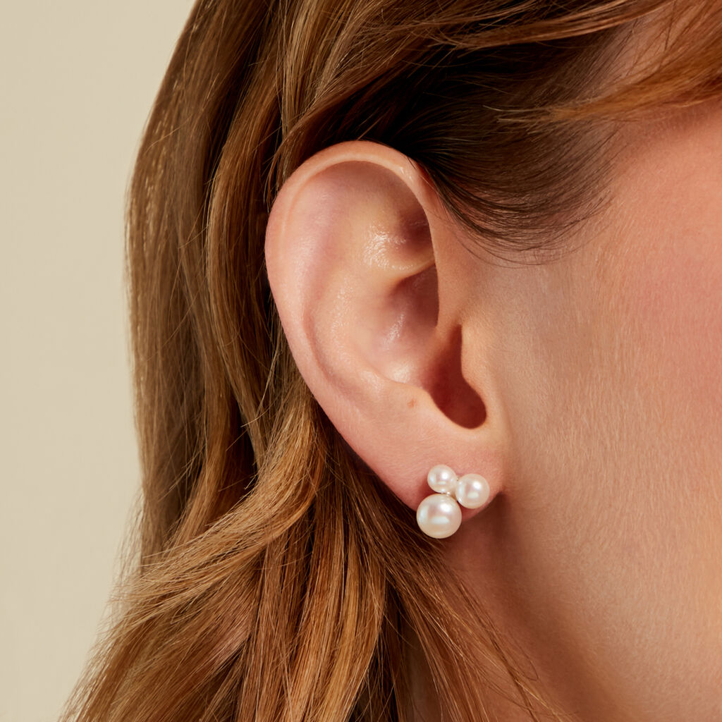 TREYA Damen Ohrstecker Silber 925 Zuchtperle Wei&szlig;er Perlmutt