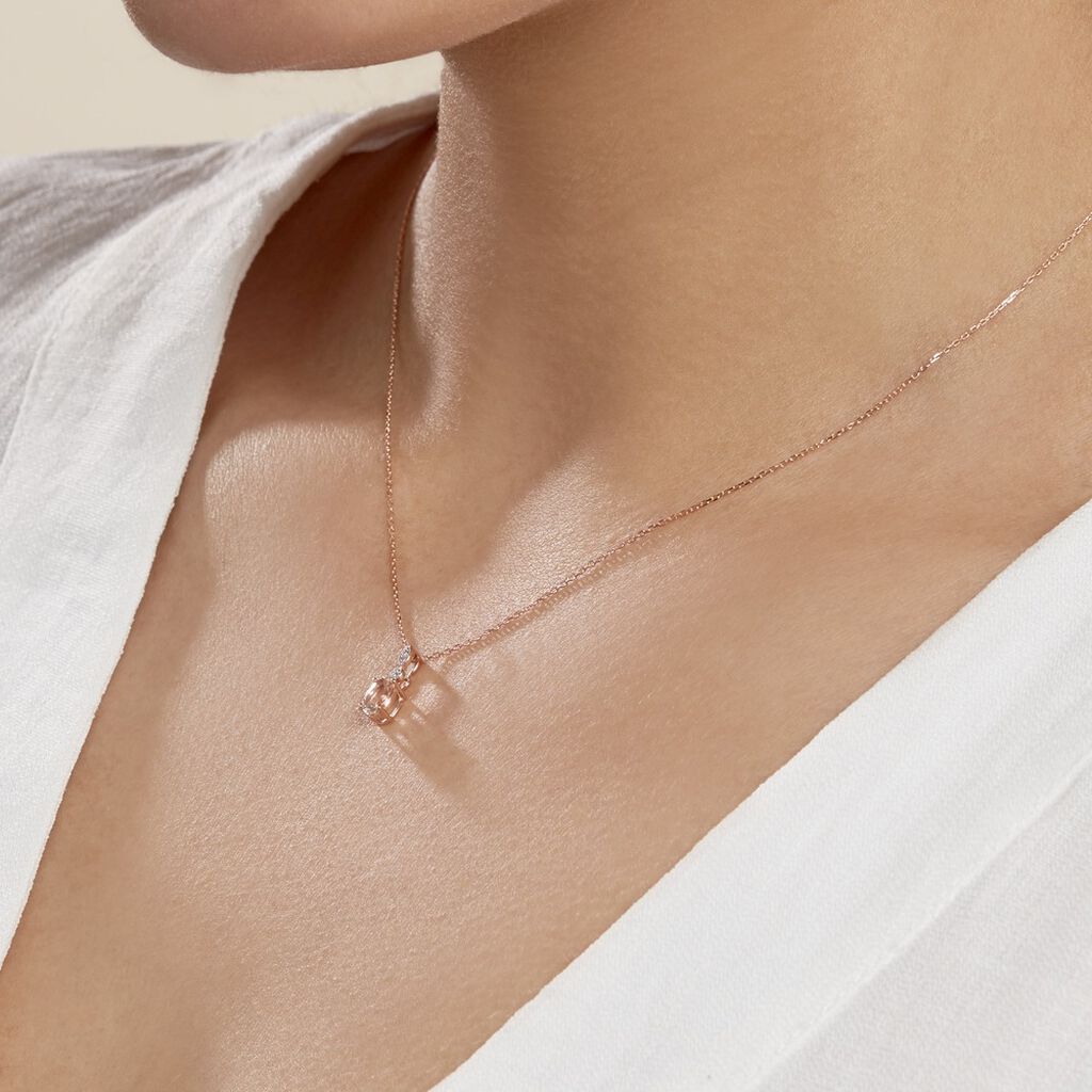 Collier Or Rose Antonia Morganite Et Oxydes - Spannringe Damen | OROVIVO