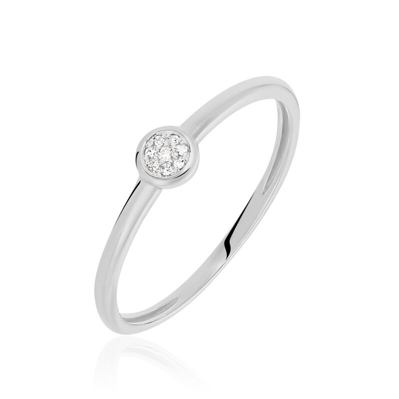 Bague Solitaire Or Blanc Sofia Diamants - Spannringe Damen | OROVIVO
