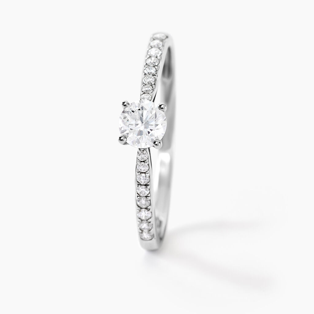 Bague Solitaire Hemera Or Blanc Diamant - Spannringe Damen | OROVIVO