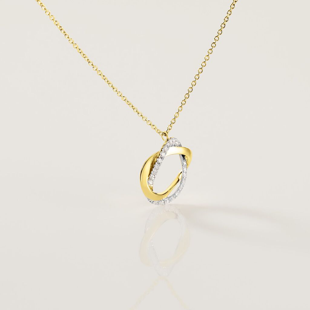 SERENE Damen Collier Gold 585 (14 Karat) Diamant Wei&szlig; 0,17 ct