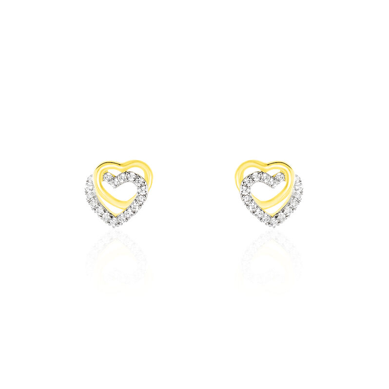 Damen Ohrstecker Gold 375 Zirkonia Herz - Ohrstecker Damen | OROVIVO
