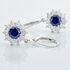 ELOISE Damen Ohrringe Lang Silber 925 Synthetischer Stein Blau 1,85 ct Blume