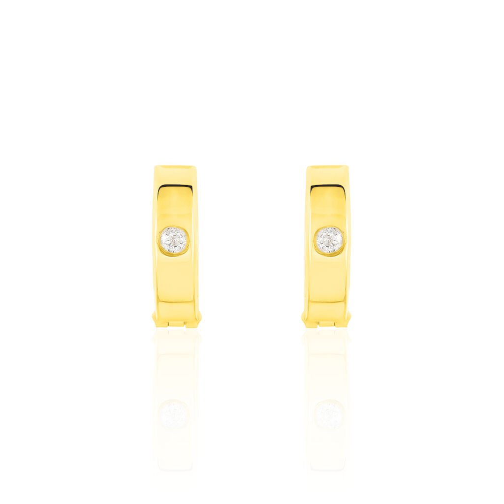 ARIANE 3 Damen Creolen Gold 333 (8 Karat) Zirkonia Wei&szlig;