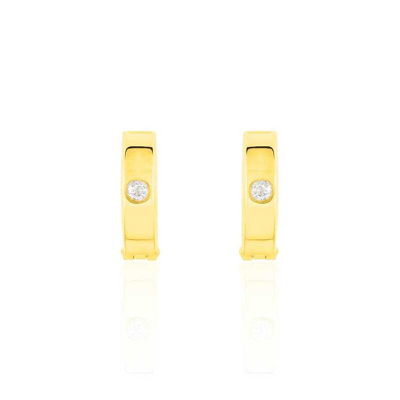 ARIANE 3 Damen Creolen Gold 333 (8 Karat) Zirkonia Wei&szlig; - Creolen Damen | OROVIVO