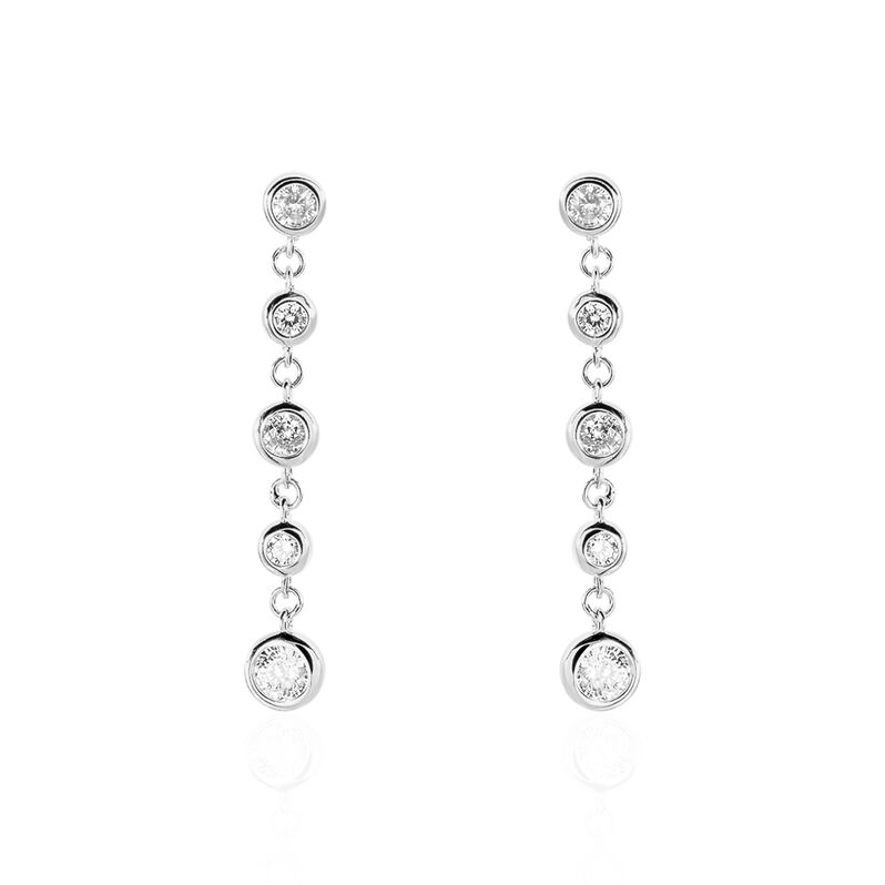 Damen Ohrringe Lang Silber 925 Zirkonia Meli  - Ohrringe mit Stein Damen | OROVIVO