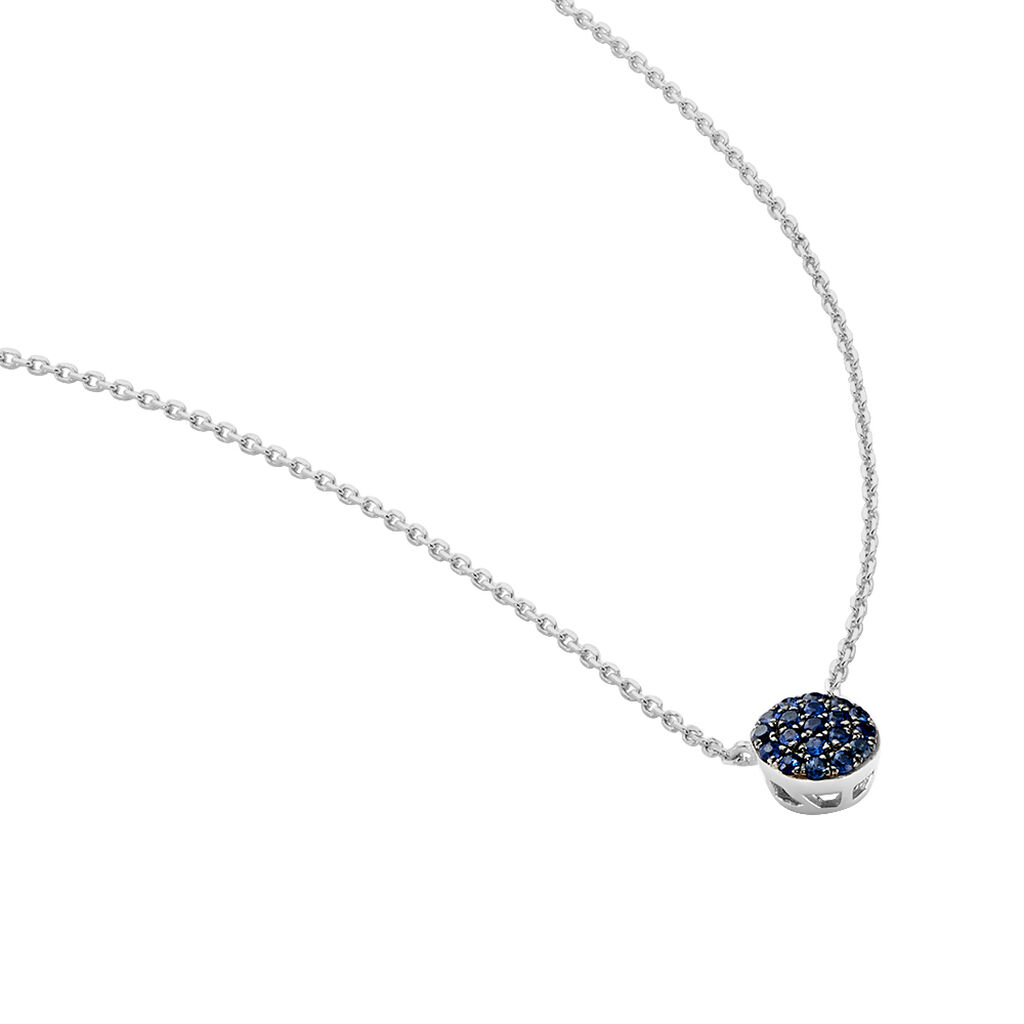 Damen Collier Weißgold 375 Saphir 0,15ct Ball Regina 1 - Halsketten Damen | OROVIVO