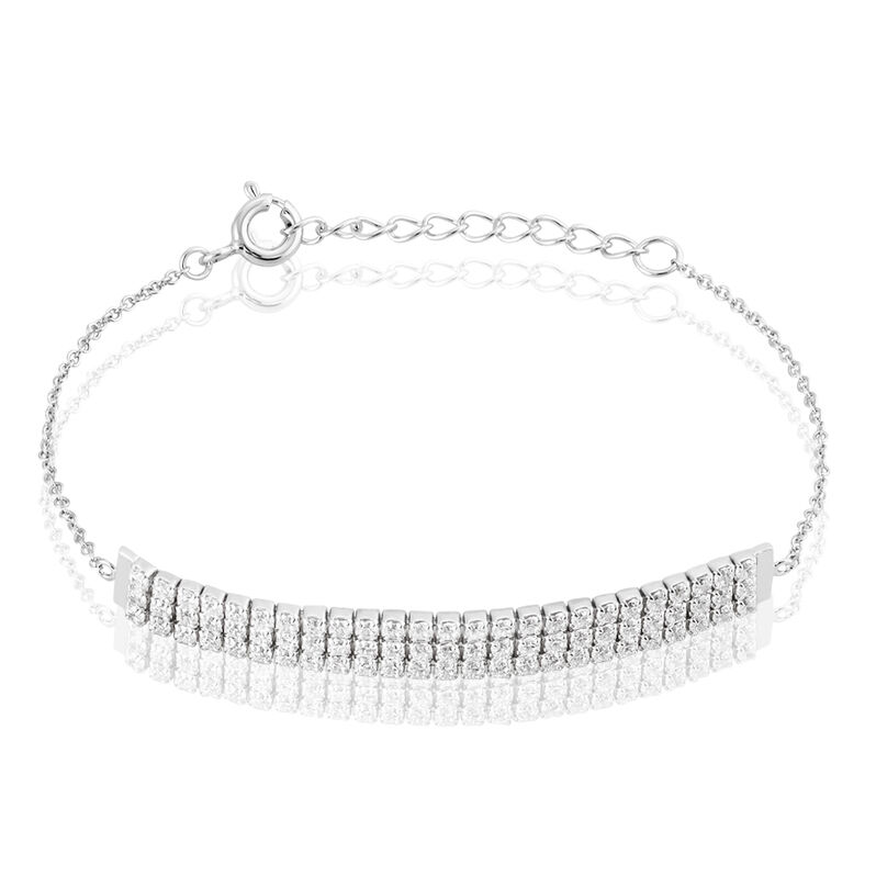 Bracelet Mayssane Argent Blanc Oxyde De Zirconium - Spannringe Damen | OROVIVO