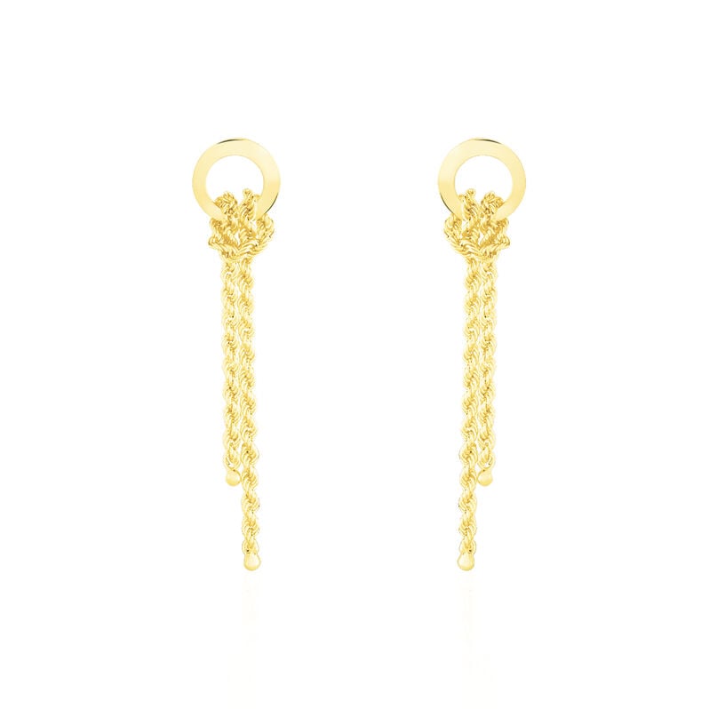 Damen Ohrstecker Lang Gold 375 Kordel Zephanja - Ohrringe Damen | OROVIVO