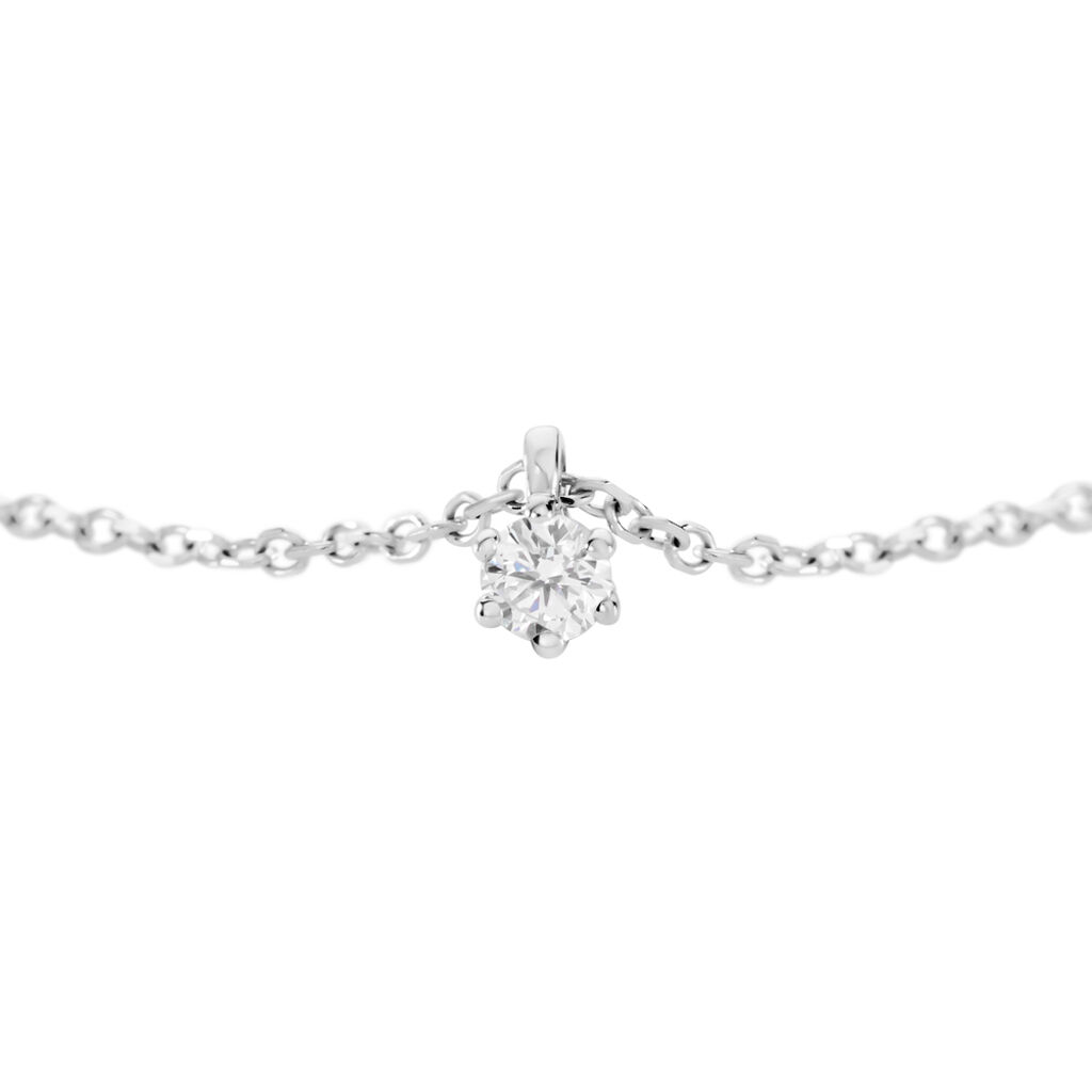 MONOPOLI Damen Collier Wei&szlig;gold 585 (14 Karat) Diamant Wei&szlig; 0,060 ct