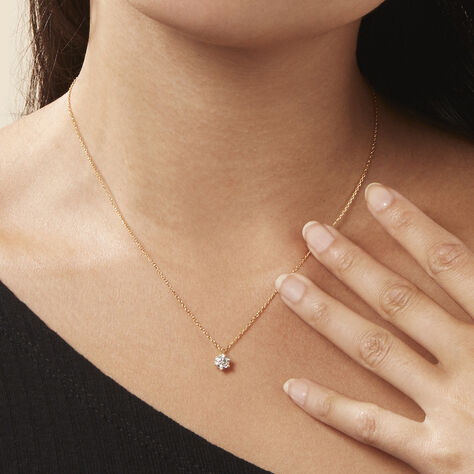 Damen Collier Gold 750 synthetischer Diamant 0,52ct Sonate 45cm - Halsketten Damen | OROVIVO