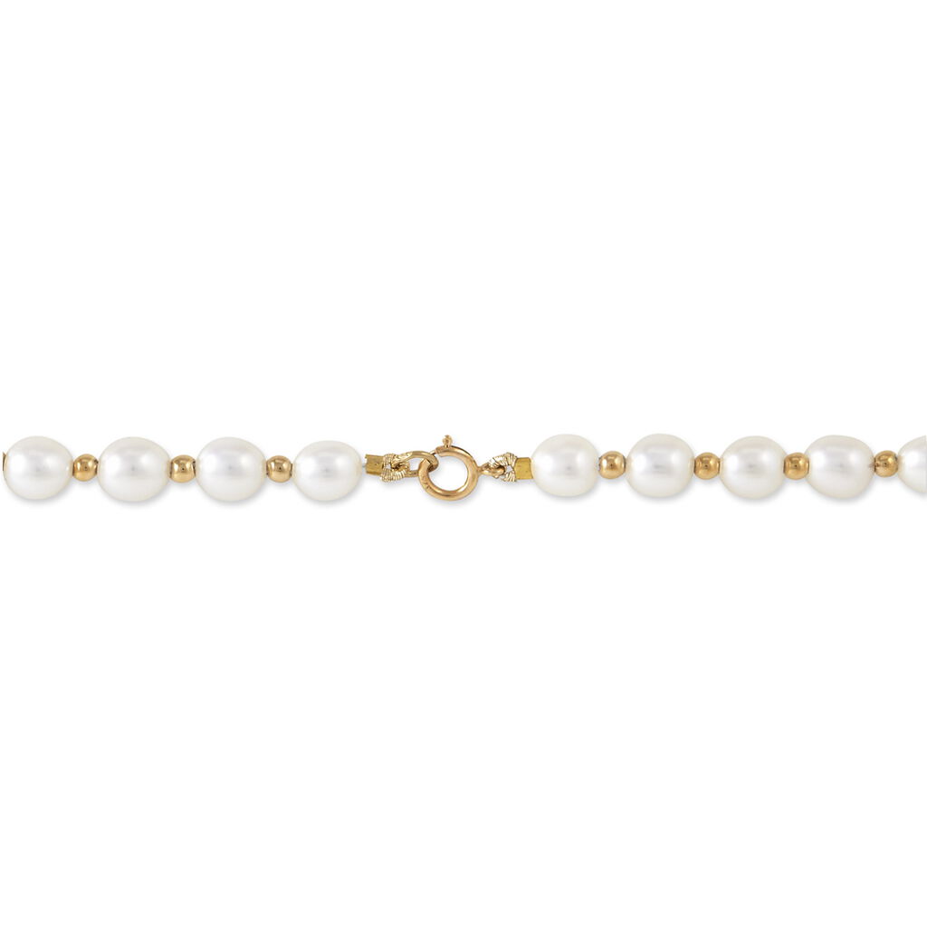 Collier Billes Or Jaune Perle De Culture - Spannringe Damen | OROVIVO